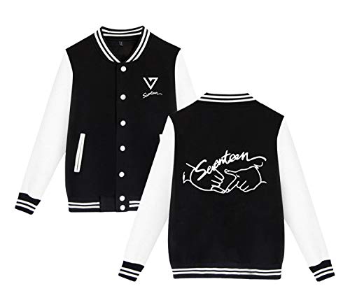 Xkpopfans Kpop Seventeen Hoodie Concert Baseball Jersey Sweatshirt Hoshi Woozi Jacket Coats M Black A