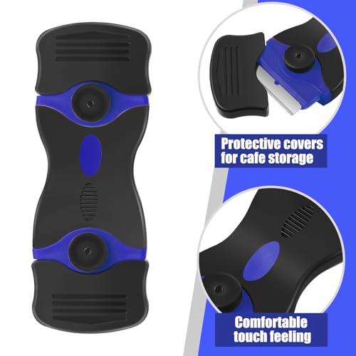 Image of Tallew 9 Pcs Plastic Scraper Set Paint Tool Non Scratch Putty, Dark Blue