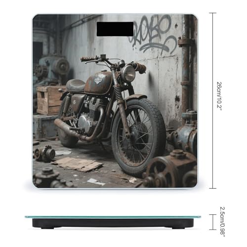 Balanza de baño digital Vintage Motorcycle 400lb miniatura 2