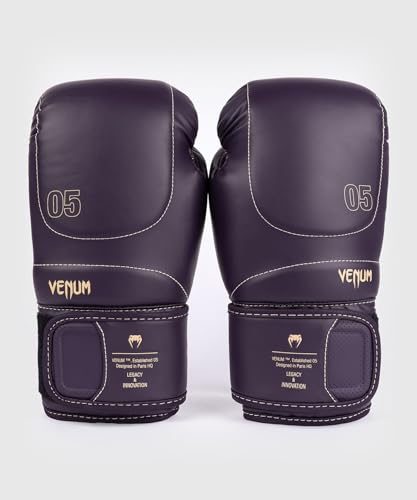 Guantes de boxeo Venum Impact EVO morado profundo 14 Oz para saco y combate 4
