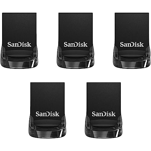 Image of SANDISK 128GB 5-Pack Ultra Fit USB 3.2 Gen 1 Flash Drive (5x128GB) - Up to 400MB /s, Plug-and-Stay Design, Non-Retail Packaging - SDCZ430-128G-B5CTA