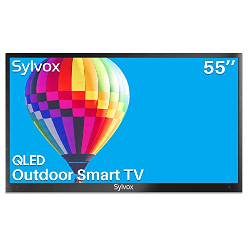 SYLVOX 55 Inch Outdoor TV, Smart TV with Alexa Built-in 4K UHD High Brightness QLED TV, Bluetooth and WiFi Support, Waterproof Suitable for Outdoor Use (DeckProQLED Series) - doors, smart, qled, luxury tech, high-end computers
