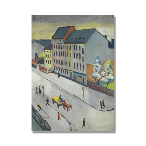 August Macke Gray Street reproduction tableaux impression sur toile decoration murale salon moderne
