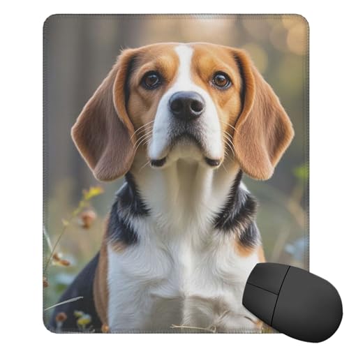 Tappetino per mouse 25 x 30 cm, tappetino per mouse da scrivania, con simpatico cane beagle, tappetino per mouse per computer con base in gomma antiscivolo, tappetino per tastiera per lavoro