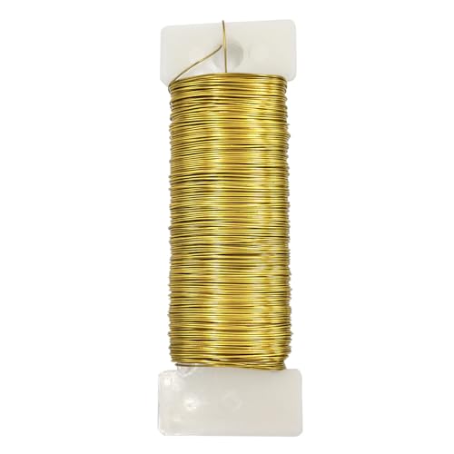 Honigo 26 Gauge Golden Metal Floral Wire 38 Yards/35 Meters for Christmas Wreaths Tree Decoration Flower Arrangement Craft Wire Flower Wire Garden Wires Flowers Bouquet Accessories Jewelry Wires DIY