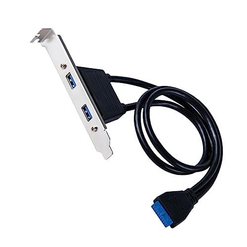 OSALADI USB Pin to Dual USB Hub Adapter Rear Panel Expansion Bracket for Motherboard Shell for Desktop Computer Port Expansion