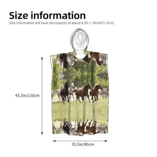Peignoir léger en microfibre à capuche imprimé chevaux pour le surf - 4