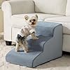 Dog stairs for small dogs 3 steps dog ramp for bed and couch pet stairs with highly supportive foam and non slip bottom dog steps for cat doggie high 157 inch  urban country home decor