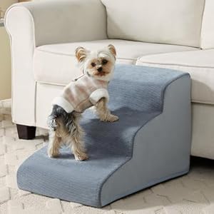 Dogstairsforsmalldogs3stepsdogrampforbedandcouchpetstairswithhighlysupportivefoamandnonslipbottomdogstepsforcatdoggiehigh157inch Urban Country Home Decor Dog stairs for small dogs 3 steps dog ramp for bed and couch pet stairs with highly supportive foam and non slip bottom dog steps for cat doggie high 157 inch urban country home decor