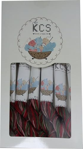 Image of KCS Big skeins of 25 Meters Size 25 Color Variegated Cross Stitch Stranded Threads,6 skeins,4518