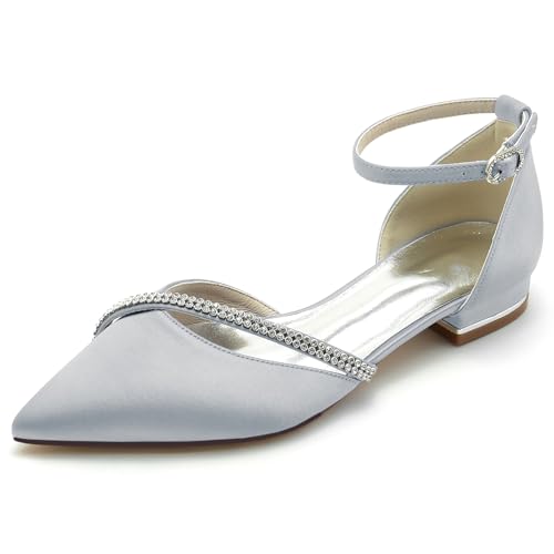 Chaussures de mariage plates en satin pour éviter d'avoir mal aux pieds
