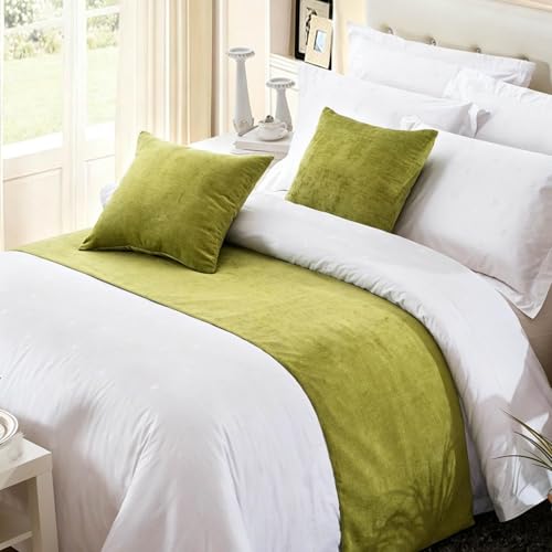 Chemin de lit en velours rouge double couche pour grand lit de chambre - 7