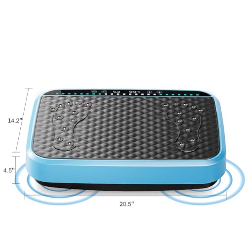Image of Vibration Plate Machine with Resistance Bands and Remote Control 125 Speed Levels 450LB Capacity Whole Body Oscillating Platform for Home Use