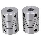 UKCOCO 2pcs Flexible Shaft Couplings 25mm Length Stepper Motor Coupler Stainless Steel Joint Connector for 3D Printer (5 x 8 x 25 mm)