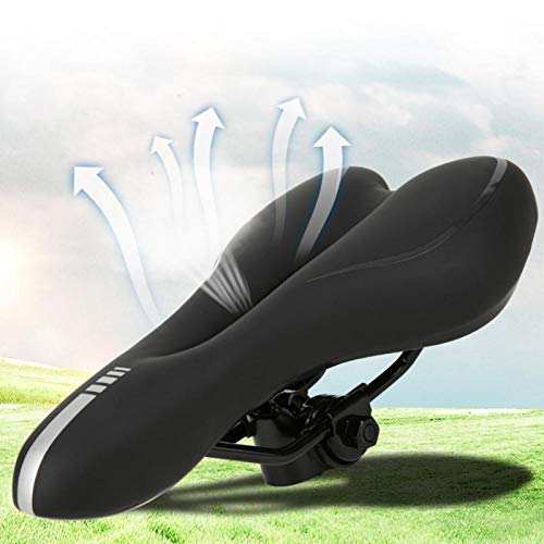 Assento de bicicleta, design oco Sela de bicicleta respirável, confortável com absorção de choque pa