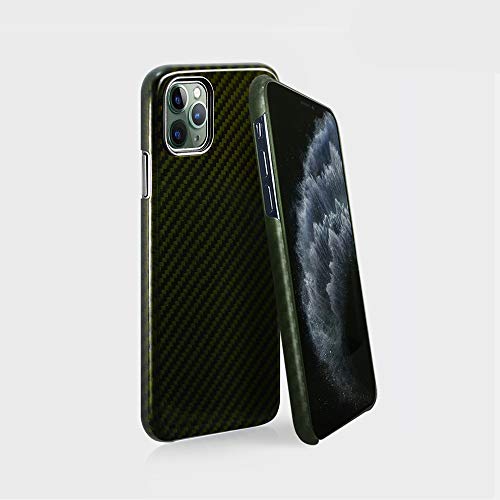 monCarbone Carbon Fiber Compatible with iPhone 11 Case 6.1â€ Real 100% Ballistic Fiber Minimalist Slim Perfectly Fit Durable Case Cover Phone with Removable Lens Bumper â€“ Glossy Green