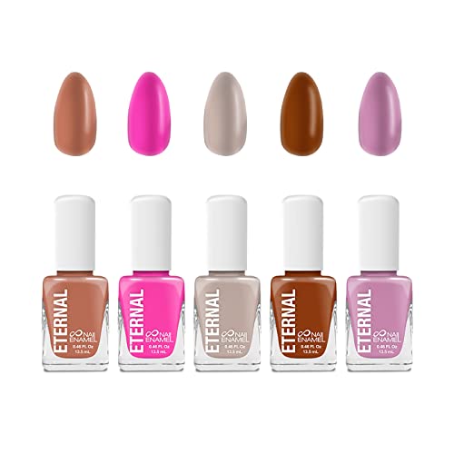 Nail Polish Set - Eternal 5 Piece Kit: Long Lasting, Quick Dry and Cruelty Free. Made in USA - 0.46 Fluid Ounces Each (Camila)