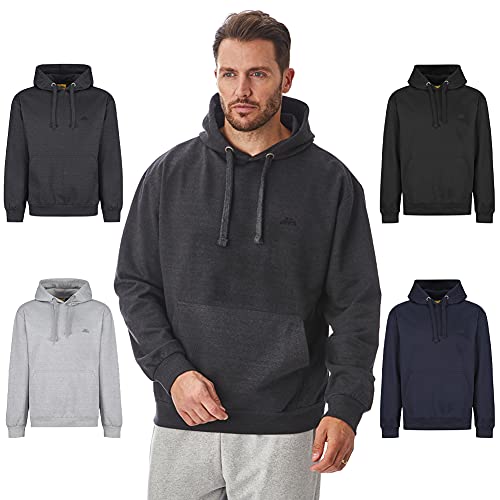 Iron Mountain IMSWT203 Maglione in Morbido Pile con Cappuccio da Uomo, Top in Filato Riciclato Ecologico, Carbone mélange, 3XL
