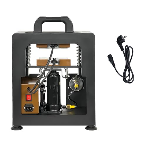 LetCart Heißpressmaschine, 5T Wärmepress Maschine Hydraulische HeißPressmaschine Manuelle Hydraulische Doppelseitige Heizwärmepressmaschine, Kolophonium Extraktionsmaschine mit Manometeranzeige (Grey)