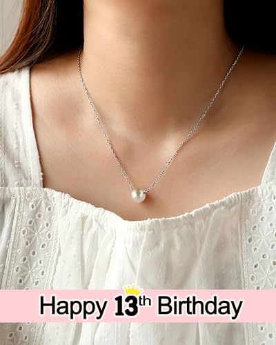 Pearl Necklace Happy Birthday Gifts for Her 10 13 16 Year Old Daughter Granddaughter Niece Women2