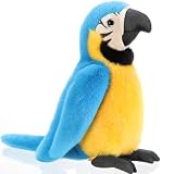 Jexine 9.8 Inch Macaw Parrot Stuffed Animal, Parrot Plush Toy,Blue