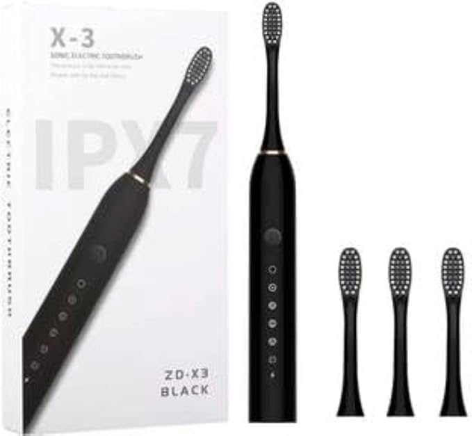 Sonic Electric Toothbrush X3 for Adults & Kids Rechargeable IPX7 Waterproof Toothbrush with 4 Brush Heads 5 Cleaning Modes Smart Timer Soft Bristles Whitening & Deep Cleaning White-image-48