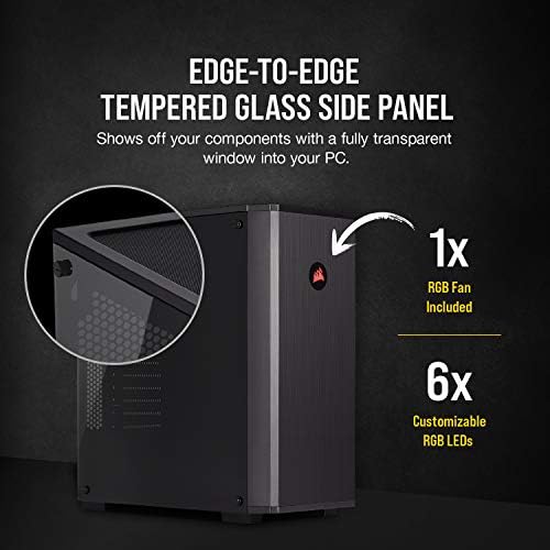 Corsair CC-9011171-WW Carbide Series, 175R RGB, Tempered Glass Mid-Tower ATX Gaming Case, Black