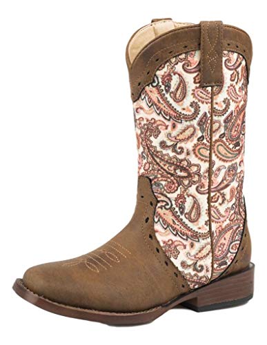 Girls' Glitter Paisley Print Western Boot Round Toe - 09-018-1901-1528 BR 11 D