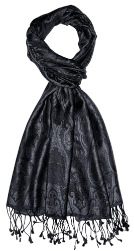 Bufanda de cachemir para hombre LORENZO CANA color negro gris invierno