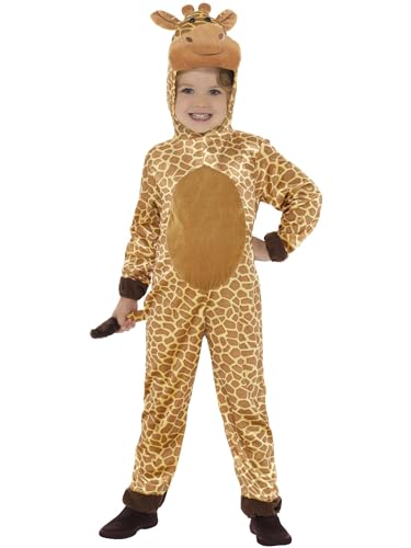 Smiffys Costume girafe, brun, avec combinaison à capuche et queue Halloween