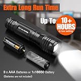 GEARLITE LED Taschenlampe Extrem Hell 2 Stück, Aluminium 4000 Lumen LED Taschenlampe Batteriebetrieben mit 5 Modi, IP65 Wasserdichte Handlampe Zoombar für Camping, Wandern, Outdoor, Notfall, Geschenk