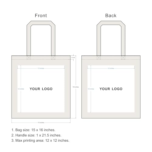 Image of TOPDesign 240-Pack Custom Cotton Tote Bags with Logo, Bulk Personalized Cloth Bags, Suitable for DIY, Advertising, Promotion, Gift, Activity
