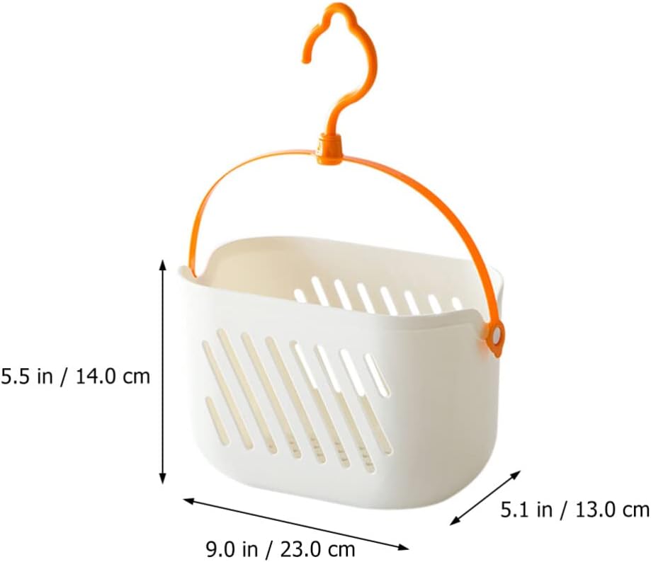 DOITOOL Kitchen Hanging Basket with Hook Plastic Storage Organizer 8.26X5.51X5.11In Waterproof Shower Caddy with Hollow Drainage for Bathroom Pantry Dorm