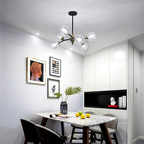 Chandelier Magic Bean E27 en verre gris pour salon chic
