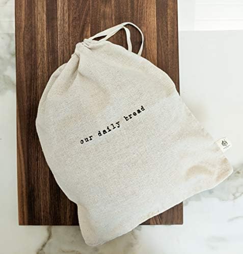 Our Daily Bread Set of 2 Natural Linen Bread Bags (15x12), Reusable Drawstring Bags, Perfect for Bakers, House Warming image 4