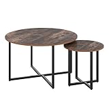Mehrzweck: Die runden Couchtische bieten viel Platz, um Ihre Bücher, Teeservice, Vasen, Sammlungen und andere wichtige Dinge zugänglich zu halten. Es eignet sich als Couchtisch, Teetisch, Ecktisch, Snacktisch, Beistelltisch und Nachttisch mit Lampen und Pflanzen usw.