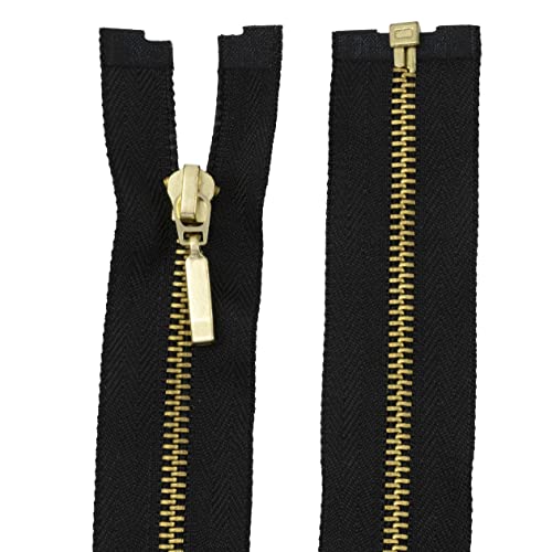 AERZETIX - C61347 Separable Metal Zip 45cm Black Slider Jeans Vests Leather Sewing Dress Clothing Trousers Haberdashery