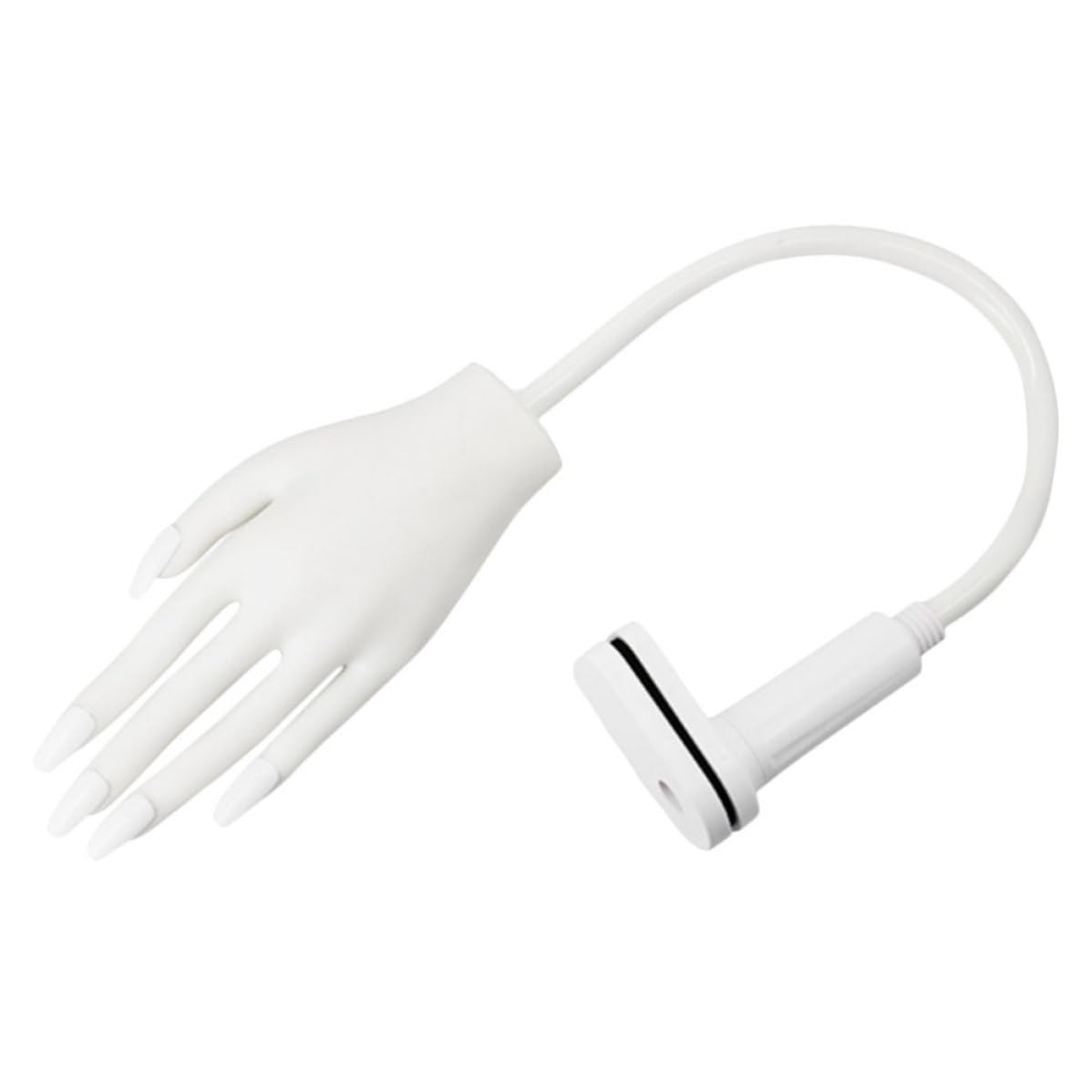 Mano de Práctica para Uñas Acrílicas de Plástico Blanco, Modelo Flexible para Aprendizaje y Enseñanza de Manicura, Adecuado para Principiantes y Profesionales