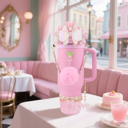 Hpebl 11PCS Bow Accessories for Stanley Cup Tumbler 30 40oz,Pink - image 6