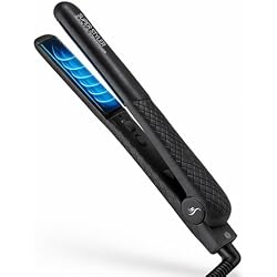 Herstyler Superstyler Onyx Ceramic Flat Iron - Ceramic Hair Straightener with Adjustable Temperature - Travel-Friendly Dual Voltage Flat Iron