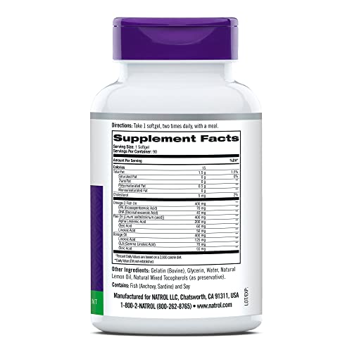 Natrol Omega 3-6-9 Complex Softgels, 1,200Mg, 90 Count #TOP1