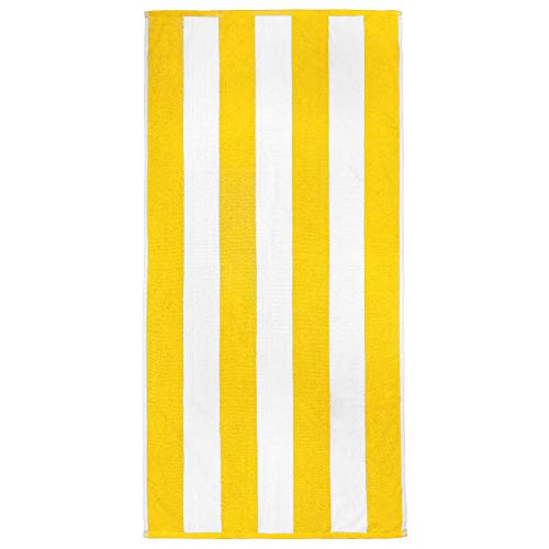 Cabana Beach And Pool Towel 6 Pack - 30In X 60In - Soft And Absorbent Eco-Friendly Terry Loop (Royal, Turquoise, Green, Yellow, Orange And Pink, 06 Pack) #TOP6