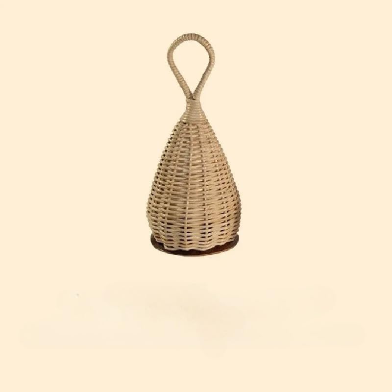 Maracas Double-Headed Rattan Handheld Shakers – Professional African Style Percussion Instrument for Adults & Students (Pair) (Sand Cylinder Medium)