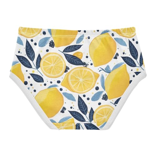 Wusikd Lemons Girls' Underwear Cotton Polka Dot Blue Girls Briefs Soft Toddler Underwear 2T2
