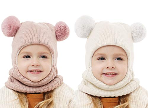 Image of Baby Girls Boys Winter Hat Scarf Kids Earflap Hood Scarves
