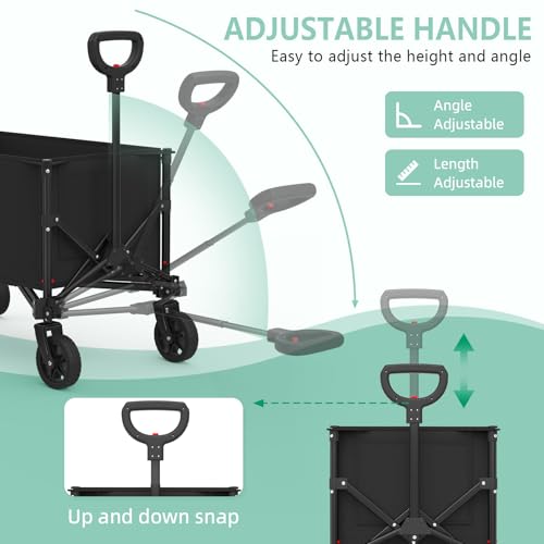 Lubbygim Collapsible Wagon Cart Foldable With 250Lbs Weight Capacity, 120L Utility Grocery Shopping Cart With Wheels, Lightweight Portable Folding Wagon For Garden Sports Beach And Camping thumb #4