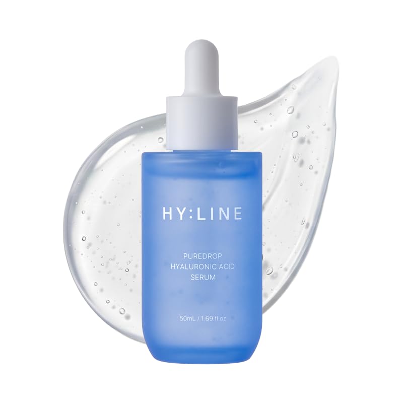 HYLINE Puredrop Hyaluronic Acid Serum | 10D Hyaluronic Acid for Deep Hydration | Niacinamide, Panthenol, Allantoin | Vegan Korean Facial Serum for Dry & Sensitive Skin | 1.69 fl. oz (50ml)