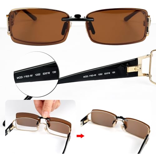 Polarized CLIP-ON Sunglasses for Versace 1163-M 1252 52x16 1353