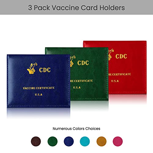 3-Pack Faux Leather Card Holder for Passport, ID, Insurance, Receipts, and Coupons (4 x 3 Inches)3