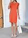 Wenrine Womens Summer T Shirt Dress Casual Cap Sleeve Crewneck Loose Shift Mini Dresses Orange